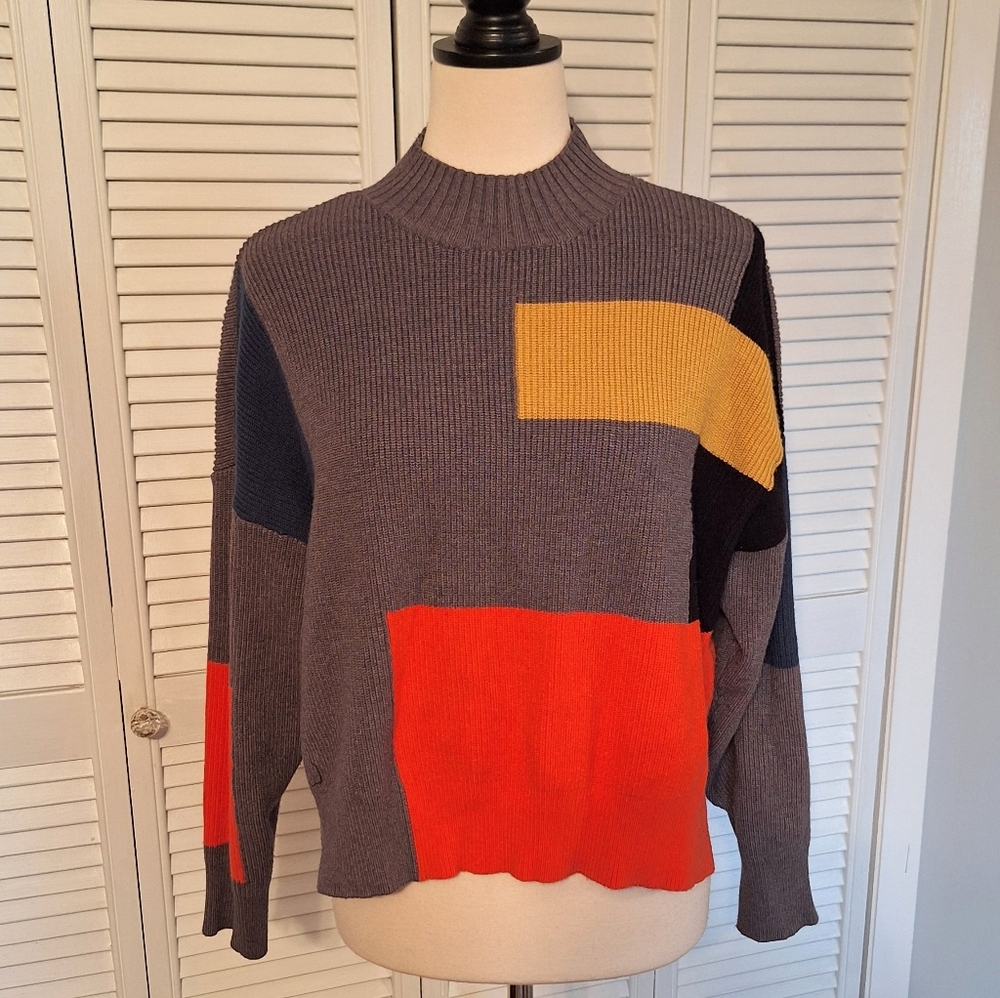 Roolee Color Block Sweater LG *C7 - Picture 3 of 7